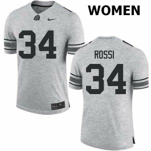 Women's Ohio State Buckeyes #34 Mitch Rossi Gray Nike NCAA College Football Jersey July QLR3144CU
